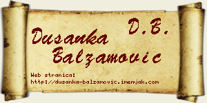 Dušanka Balzamović vizit kartica
